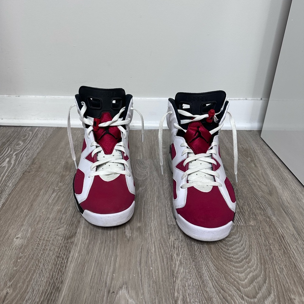 Jordan Red and White High-Top Athletic Shoes